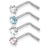 Surgical Steel Nose Stud Set 4 Pieces 20G in L Shape Screw and Bone - Image 25