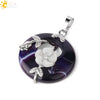 Jade Necklace Stones Pendant Flower Leaf Amethyst Rose Pink Quartz Black Onyx Crystal Donut Necklaces Jewelry - Image 18