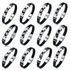 Trends 12 Constellation Stainless Steel Cuff Bracelet Men Women Zodiac Sign Black Leather Wrap Bracelet Jewelry - Image 1
