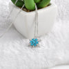 Christmas Pendant Necklace Siver Snow Shape Cubic Zircon Crystal Pendant Jewelry For Women - Image 8