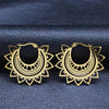 India Gypsy Tribal Ethnic Mandala Stainless Steel Earrings Women Gold Color Lotus Flower Hoop Earring Indian Jewelry - Image 7