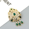 Gold Color Caftan Brooch for Women Moroccan Wedding Dress Jewelry Turkish Arabic Crystal Hijab Lapel Flower Brooch Pins - Image 6