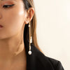 Long Tassel Geometric Imitation Pearl Chain Clip Earrings No Pierced Ear Cuff Cartilage Elegant Female Women Jewelry - Image 2
