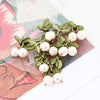Elegant Retro Green Cranberry Brooch Metal Pin Pearl Plant Leaf Brooches For Women Collar Accessories Jewelry - Image 5