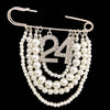 Handmade Metal Pearl Chain Greek Sorority Rhinestone Initial Number1 To Number 31 Brooches Apparel Jewelry - Image 8