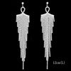Long Tassel Drop Earrings for Women Silver Color Rhinestone Crystal Hanging Dangle Earring Bridal Wedding Jewelry - Image 43
