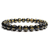 Black Stone Bead Bracelet with 6 mm 8 mm 10 mm or 12 mm Beads - Image 9