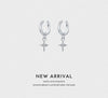 MODIAN Real 925 Sterling Silver Elegant Simple Cross Clip Earrings Swing Party Ear Cuff For Women Statement Fine Jewelry