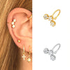 1PC Gold Plated Stars Flowers Clip Earring for Women Simple Crystal Ear Cuff Earrings Couples Appointment Jewelry Gift - Image 1
