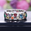 Women Band Finger Ring Jewelry Round/Oval/Triangle/Marquise Stones Anniversary Birthday Gift Daily Wearable Ring - Image 3