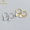 Silver Color Love Heart Hoop Earrings Female Cute Romantic Elegant Jewelry Couple Handmade Gifts - Image 1
