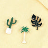 Cartoon Plant Brooches Coconut Tree Monstera Cactus Leaf Enamel Lapel Pins Badge For Jackets Backpack Jewelry Gifts for Friends - Image 1