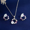 Wedding Bridal Zirconia Jewelry Sets For Women Romantic Shell Flower Choker Elegant Pearl Necklaces Earrings Gift - Image 3