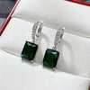 Classic 4 Claws Square Shape Women Drop Earring with Small Hoop Ladies Earring Shine Cubic Zirconia Jewelry - Image 6