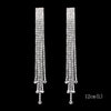 Long Tassel Drop Earrings for Women Silver Color Rhinestone Crystal Hanging Dangle Earring Bridal Wedding Jewelry - Image 11