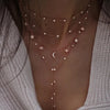 Boho Multi-level Crystal Geometry Star Moon Lock Necklace For Women Vintage Pendants Necklaces Chokers Jewelry Gift - Image 15