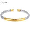 Stainless Steel Cable Mesh Cuff Bracelets Chain Bracelet Bangles For Women Jewelry - Image 1