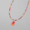 Gummy Bear Pendant Choker with Multicolor Resin Beads - Image 17