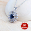 Blue Zirconia Women Silver Jewelry Sets Wedding Bridal Costume Jewellery Earrings Rings Stone Bracelets Set Pendant Necklace - Image 4