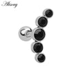 1PC Zircon CZ Leaf Heart Star Flower Ear Studs Cartilage Earring for Women Stainless Steel Small Ear Piercing Jewelry - Image 23