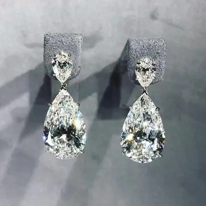 Simple and Elegant Dangle Earrings for Women Crystal Teardrop Cubic Zirconia Bride Wedding Earrings Jewelry - Image 1