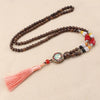 Vintage Handmade Necklace Nepal Buddhist Mala Wood Beads Pendant Necklace Ethnic Fish Horn Long Statement Men Women's Jewelry - Image 12