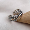 Vintage Punk Silver Rings Simple Twist Weaving Multilayer Geometric Party Jewelry Gifts for Women - Image 3