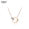 Double Circle Cubic Zirconia Chain Link Necklaces Jewelry Stainless Steel Chokers Necklace For Women - Image 1