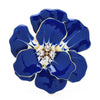 Blue and Red Enamel Flower Brooch Pin in Two Colors - Image 1