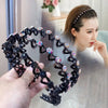 Non-Slip Rhinestone Hairbands Elastic Flower Pearl Women Hair Hoop Bands Headband Bezel Girls Hair Accessories Headdress - Image 2