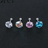 Zemo 3-8mm 316L Stainless Steel Crystal Studs Earrings with CZ for Women 4 Colors Rhinestone Earring Stud Party Ear Jewelry Gift - Image 4