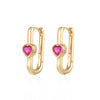 Crmya Gold Silver Filled Heart Hoop Earrings CZ Zircon Long Chain Stud Earings For Women Girls Jewelry - Image 11