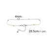 304 Stainless Steel Anklet Silver Color Gold Color Round Beads Charm Anklet Bracelet For Women Barefoot Show Jewelry, 1 Piece - Image 2
