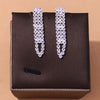 Stonefans Simple Rhinestone Necklace Bracelet Earring Ring Set for Women Bling Crystal Bridal Wedding Set Jewelry Gift