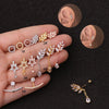 1Pc Tree Star Zircon Pendant CZ dangle ear piercing jewelry steel barbell Daith earrings helix cartilage studs - Image 1