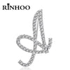 Rinhoo A-Z 26 Letter Word Cute Brooch For Women Men Rhinestone Crystal Silver Color Metal Pins Jewelry Accessories Birthday Gift - Image 1