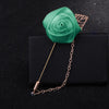 Ribbon Rose Flower Golden Leaf Brooch Pin for Men Women Silk Buttonhole Groomsmen Party Prom Suit Accessories - Image 19