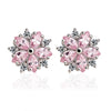 Silver Snowflake Pink Quartz Earrings for Women Silver Jewelry Cute Stud Earring Engagement Party Jewellery - Image 8
