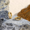 Clear Stone Pave Huggie Hoop Earrings in Stainless Steel - Image 28