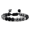 Hematite and Stone Bead Stretch Bracelet with 8 mm Beads in Multiple Colors - Image 12