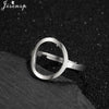 Stainless Steel Rings for Women Vintage Geometric Round Opening Adjustable Ring Stackable Midi Ringen Jewelry - Image 8