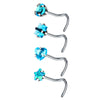 Surgical Steel Nose Stud Set 4 Pieces 20G in L Shape Screw and Bone - Image 8