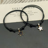 2 PCS/Set Couple Bracelets BlacK White Rope Stars Bracelet for Women and Men Paired Bracelets Gifts for Lovers - Image 2