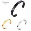 Couple Bracelet For Women and Men Stainless Steel Cuff Bangle Jewelry Black - Image 1