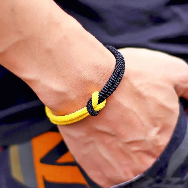 Men Rope Bracelet Concentric Knot Unfading Stainless Steel Braclet Gift For Him Camping Survival Braslet - Image 1