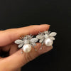 Simulated Pearl Bee Stud Earrings with Crystal Cubic Zirconia Cute Animal Earrings Daily Wear Women Jewelry - Image 2