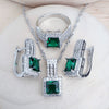 Women Silver Bridal Jewelry Sets Zircon Costume Jewellery Wedding Party Rings Bracelets Pendant Earrings Necklace - Image 2