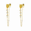 tear drop cz tassel chain earring colorful birthstone cubic zirconia Gold color multi color stone jewelry - Image 8