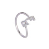 Buyee Silver Female Ring Finger White Zircon A-Z Letter Open Ring for Women Party Jewelry Circle - Image 31