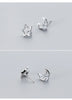 Modian Unique Design Moon And Stars Silver Stud Earrings for Women 925 Sterling Silver Clear CZ Earing Fine Jewelry Accessories